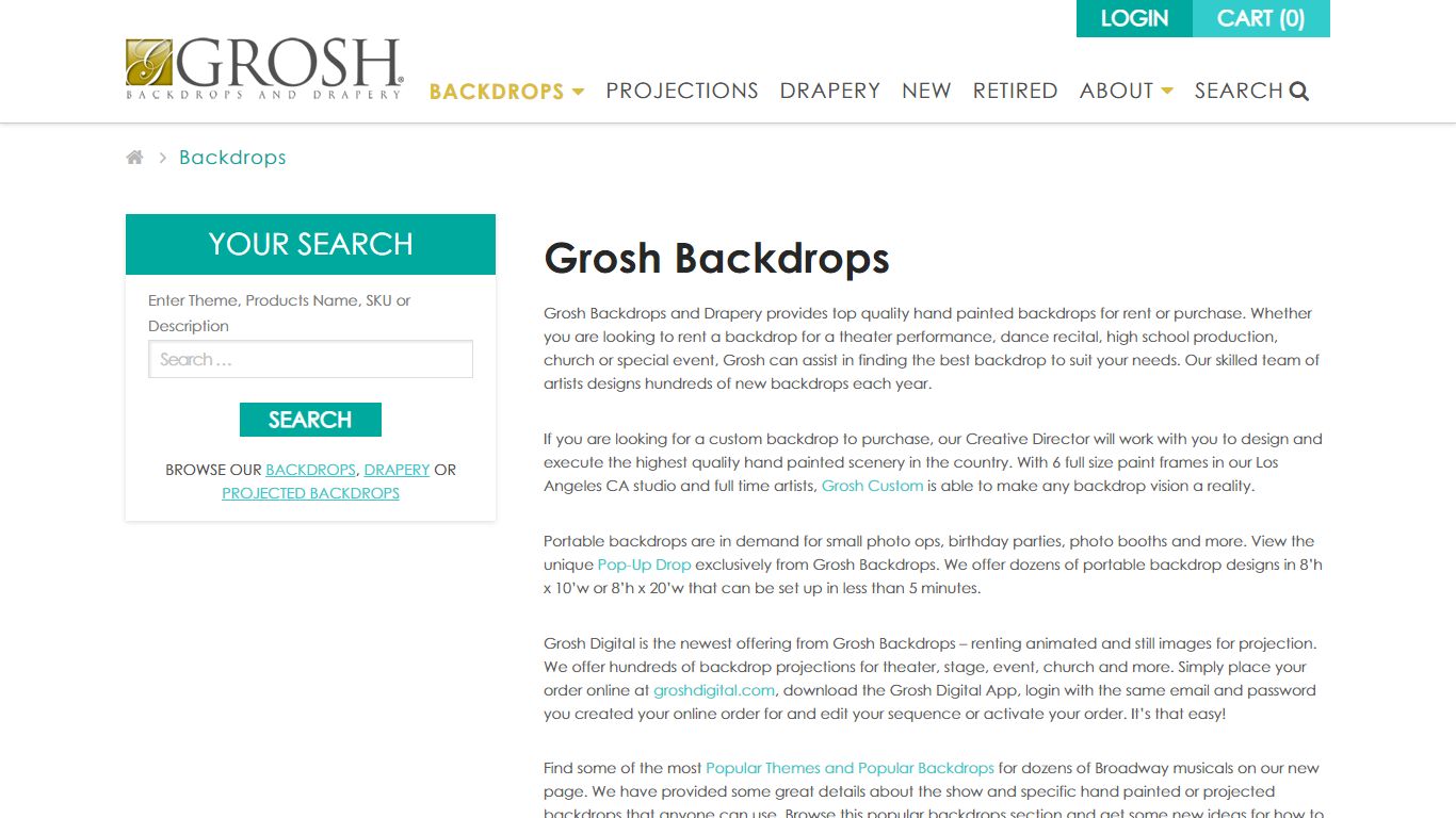 Browse all Backdrops - Grosh Backdrops